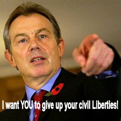 Tony Blair and civil liberties, cartoon